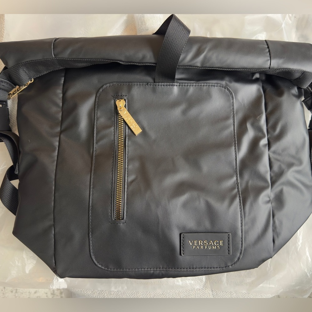 Versace Parfums Two-Way Backpack / Messenger Bag – Black – Limited Edition – GWP